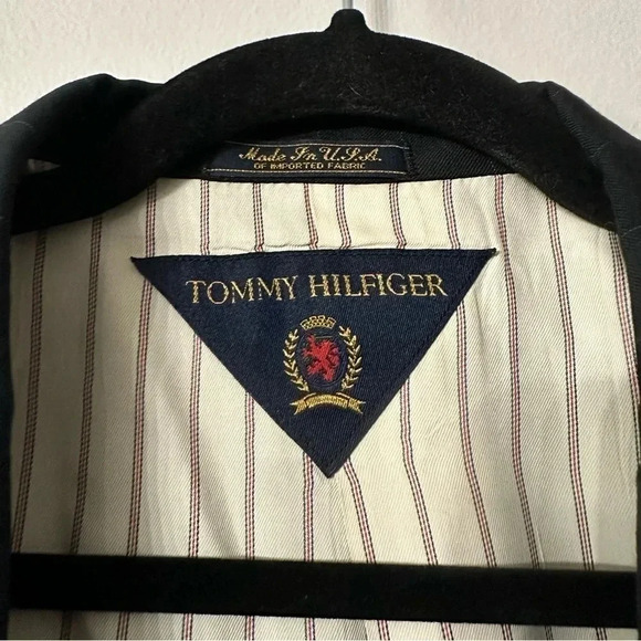 Tommy Hilfiger Men's Black Pure Wool Blazer Single Breasted Jacket Size 42R GUC - Picture 3 of 8